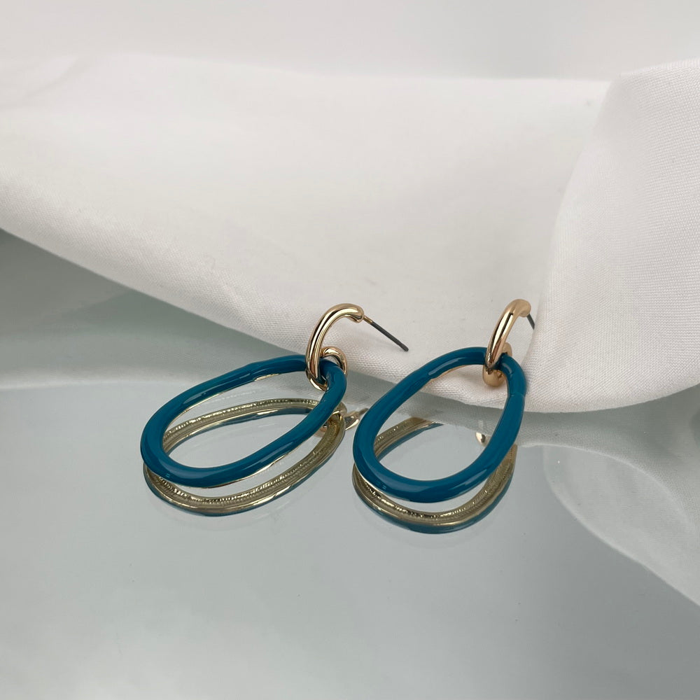 BLUE ENAMEL EARRING