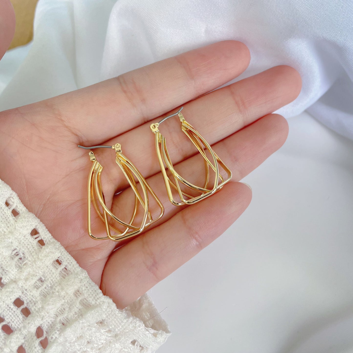 BRASS GOLD PLATED HUGGIE EARRING