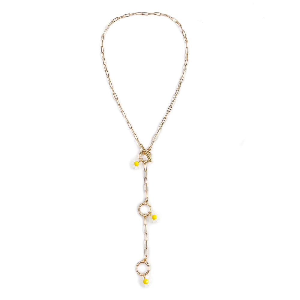 Y-SHAPED DAISY NECKLACE