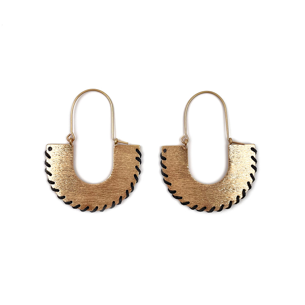 SIMPLE BRAIDED BRASS EARRINGS