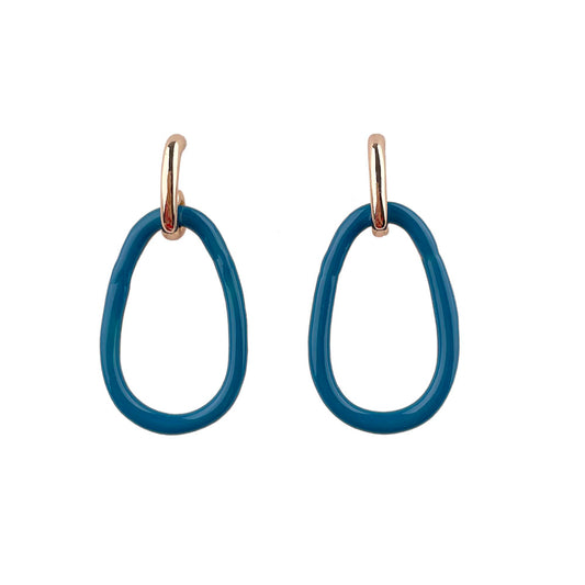 BLUE ENAMEL EARRING