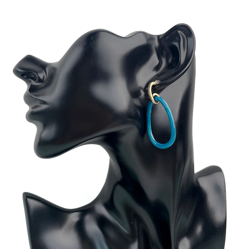 BLUE ENAMEL EARRING