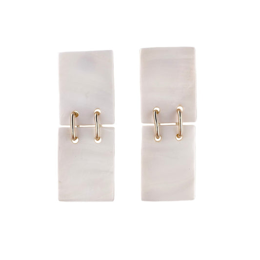 RECTANGLE SHELL EARRINGS