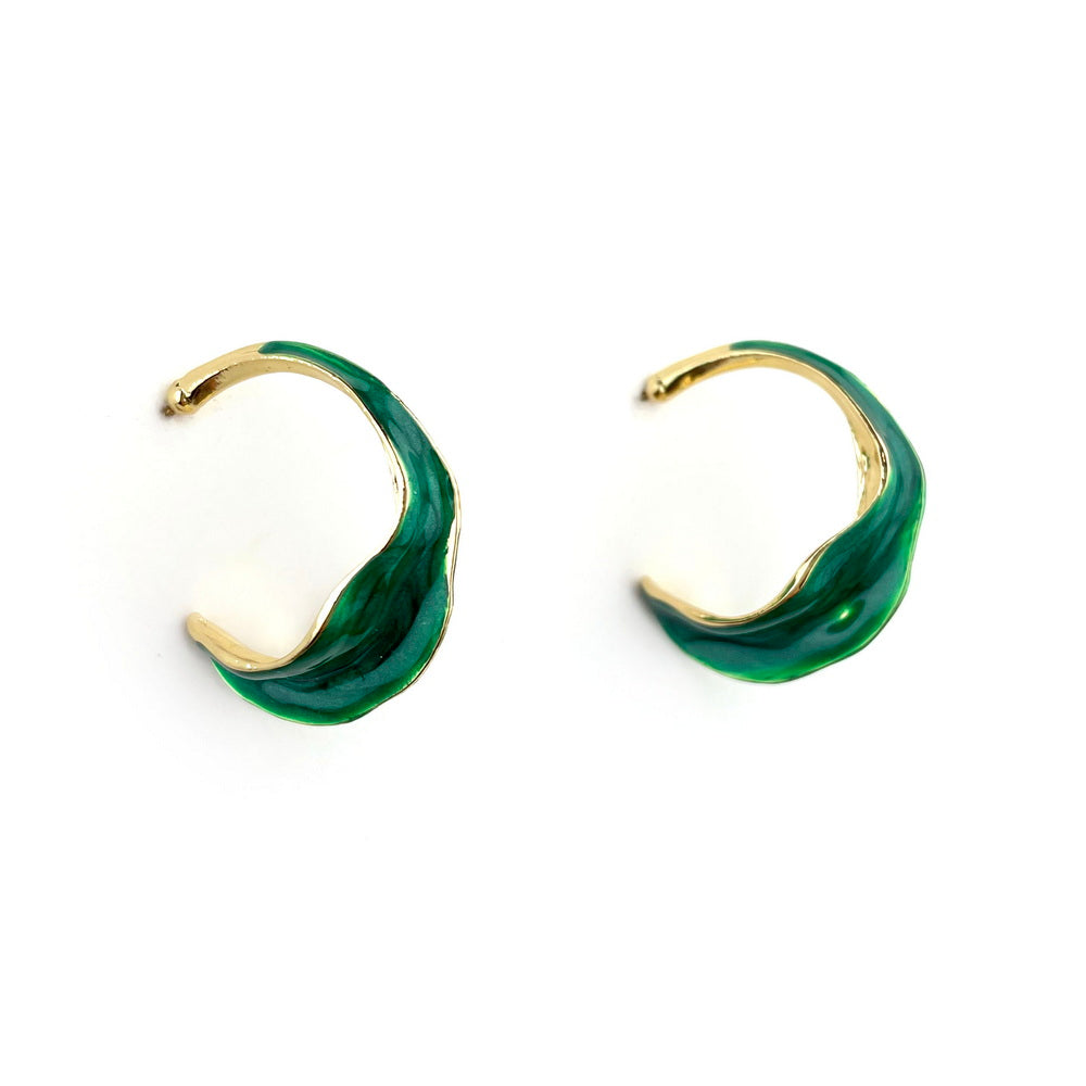 GREEN HOOP EARRING