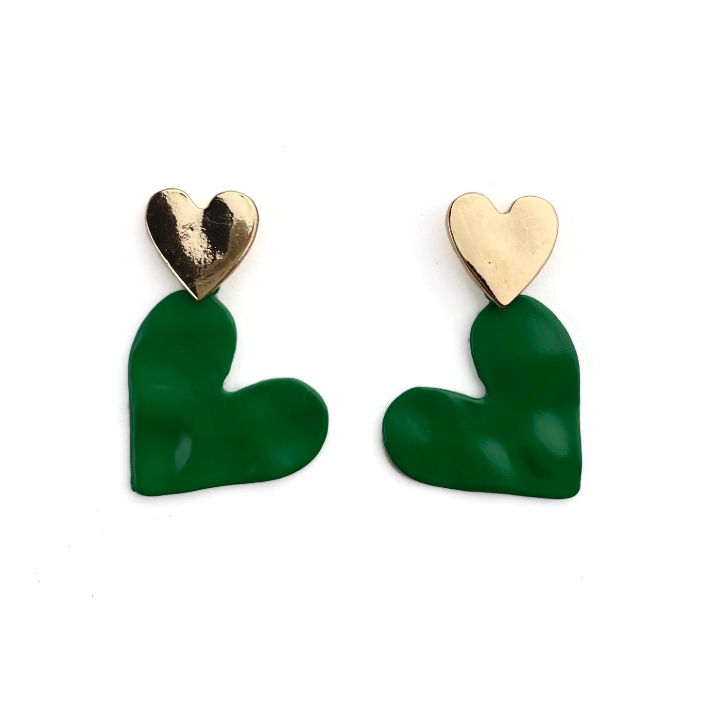 GREEN HEART EARRING