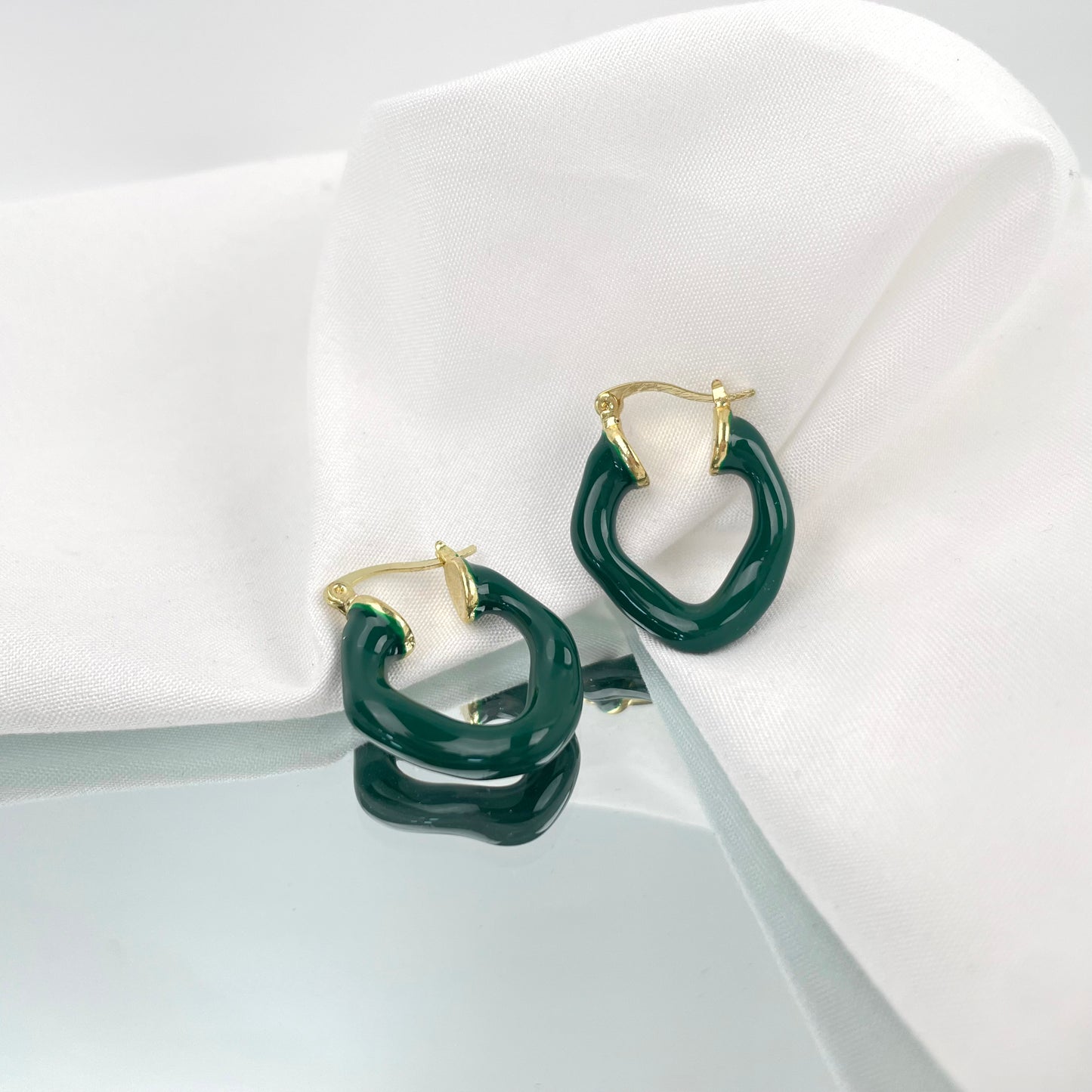 GREEN HUGGIE EARRING