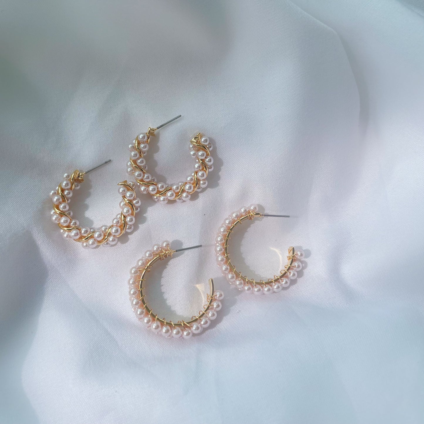 PEARL BRASS EARRINGS