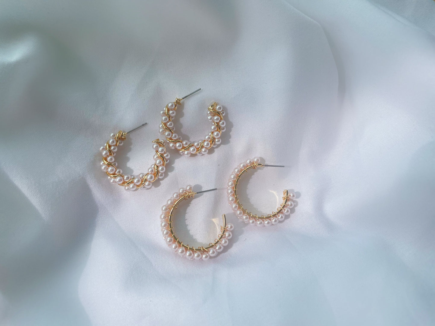 PEARL HOOP EARRINGS