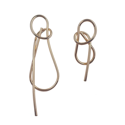 BRASS GOLD PLATED CURVED EARRINGS