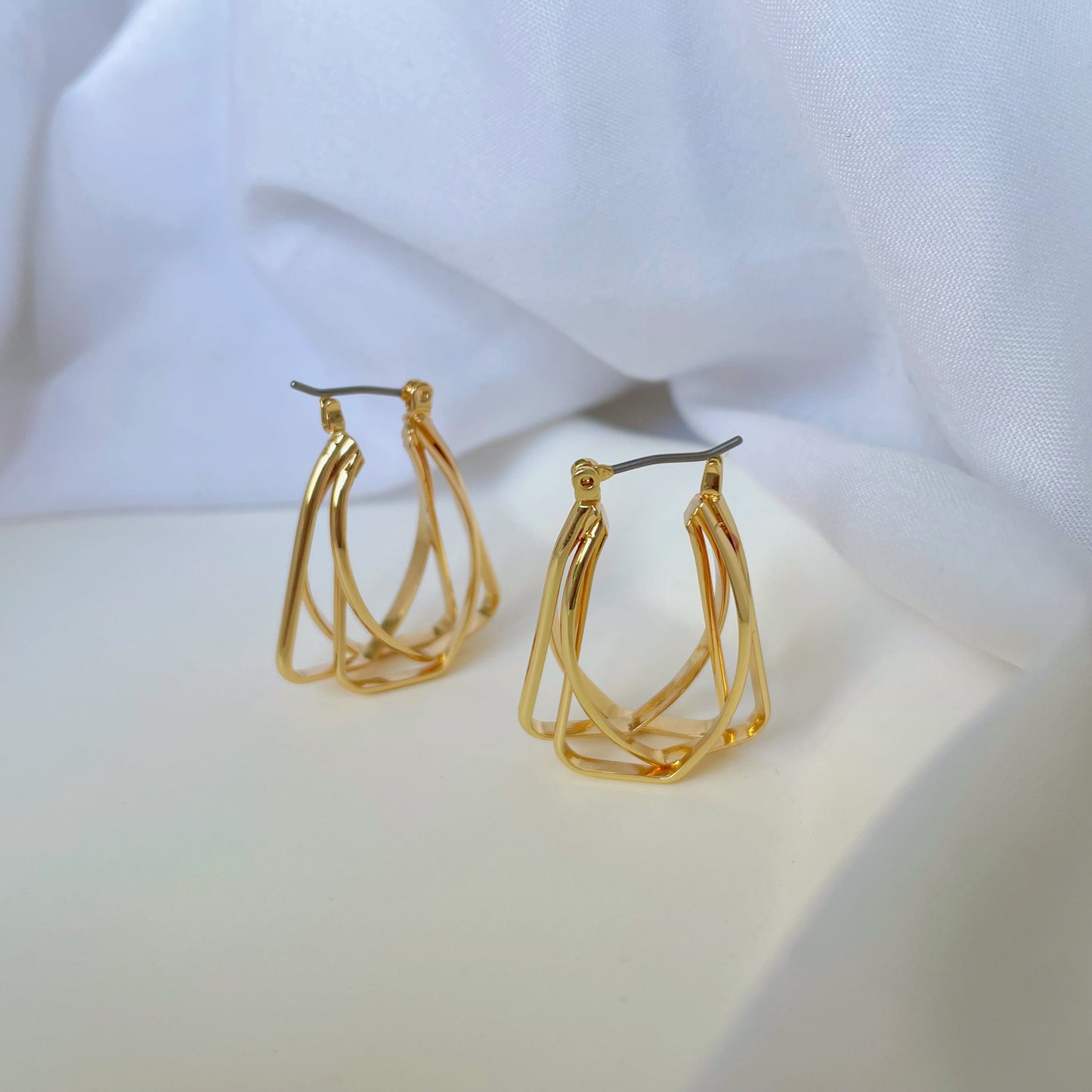 BRASS GOLD PLATED HUGGIE EARRING