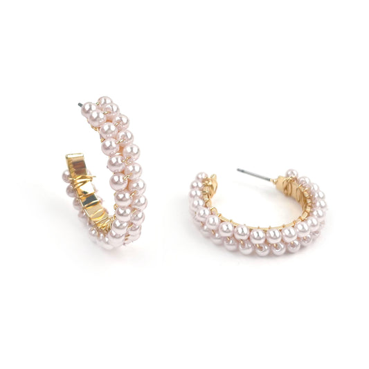 PEARL HOOP EARRINGS