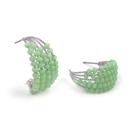 GREEN HOOP EARRING