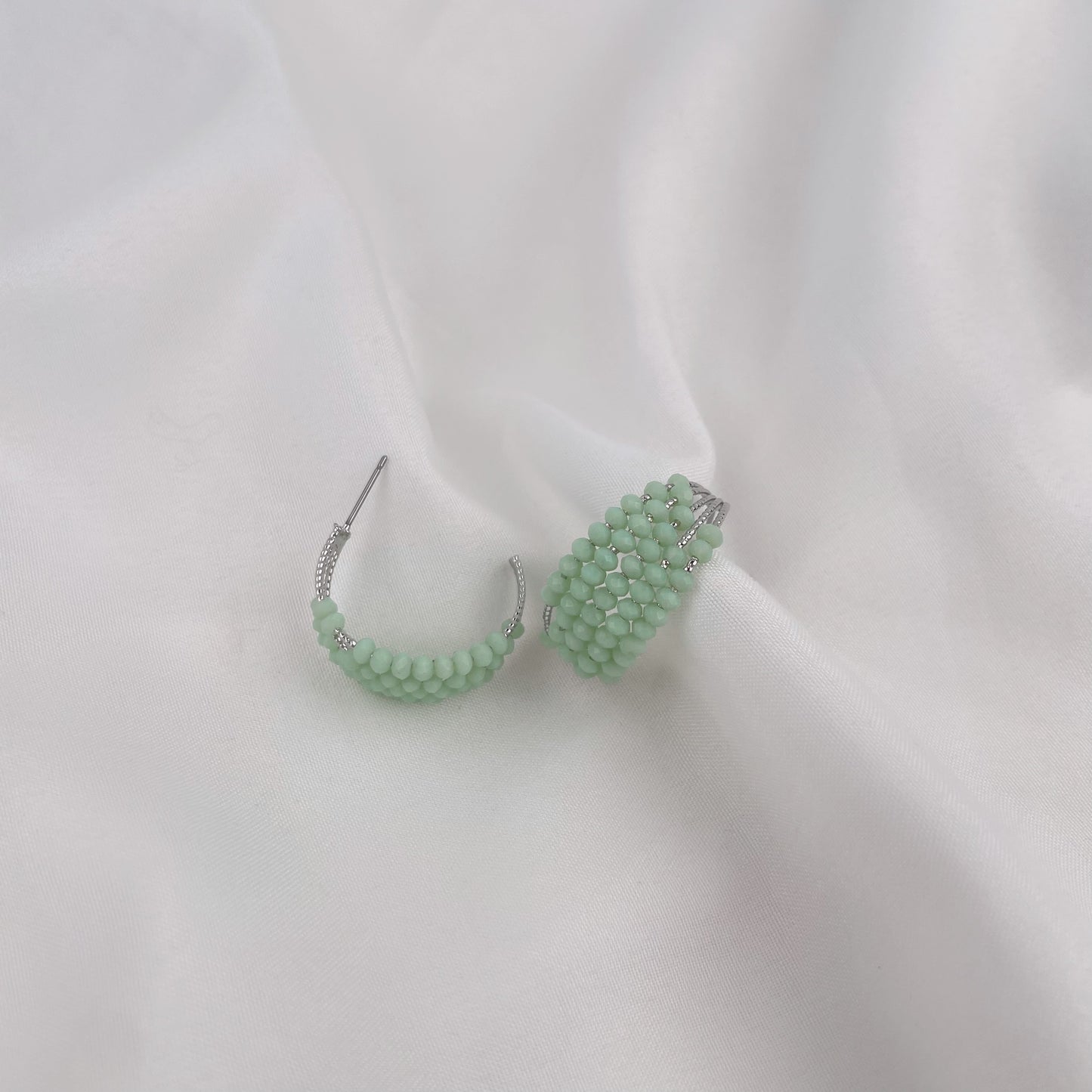 GREEN HOOP EARRING