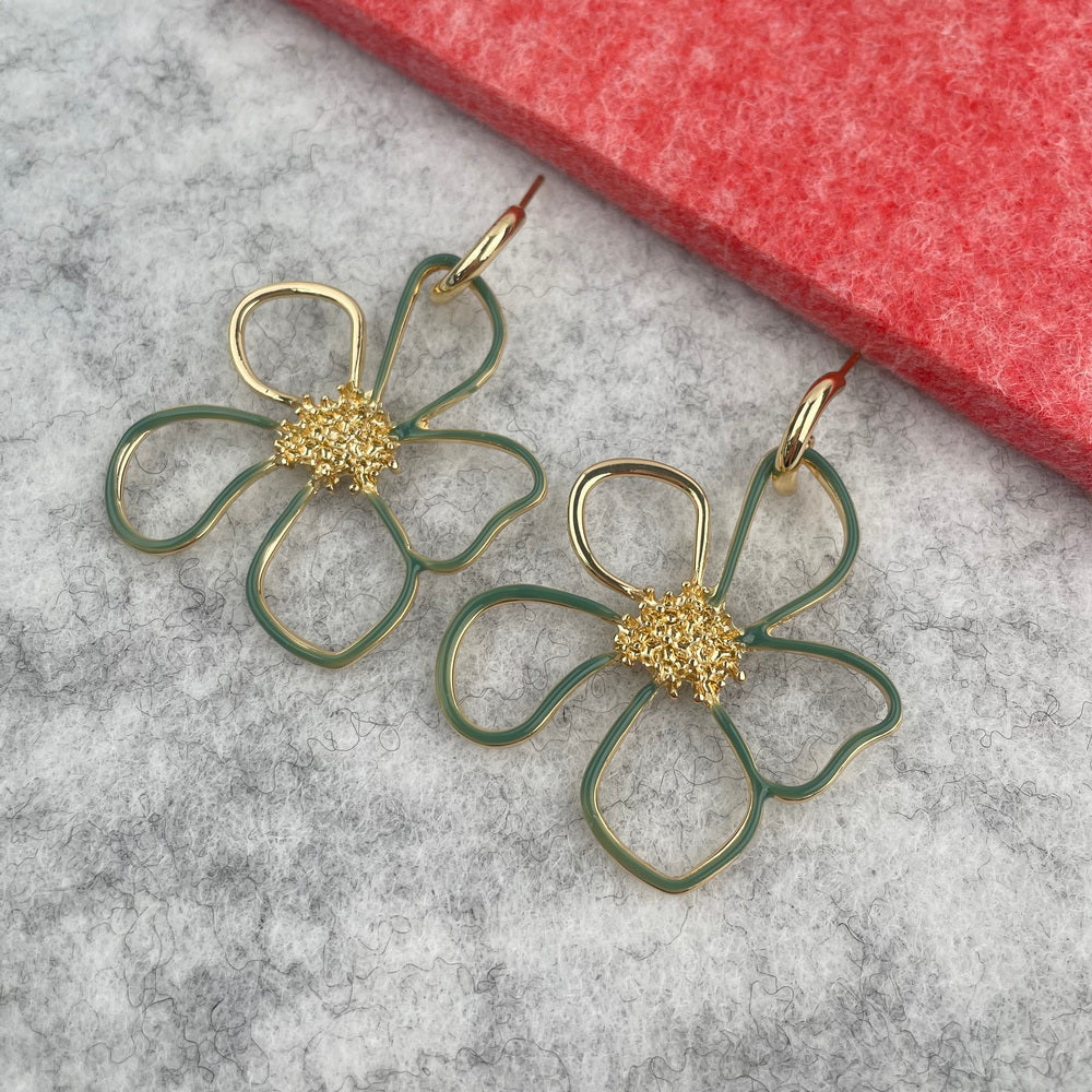 FLORAL ENAMEL EARRINGS