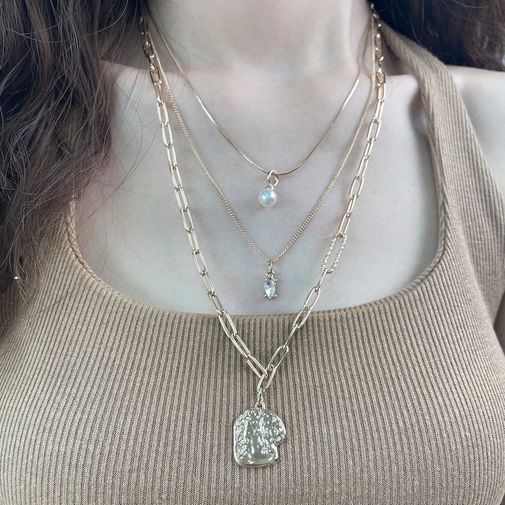 THREE-LAYER PENDANT NECKLACE