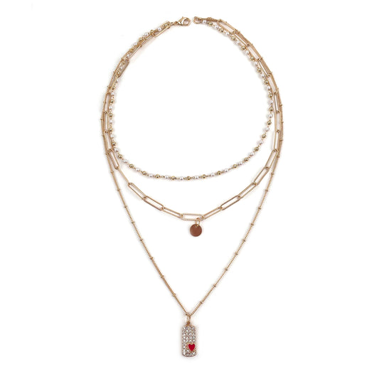 FACNY PEARLS & CHARMS WOMEN LAYERED NECKLACE